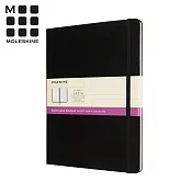 MOLESKINE 雙格式兩用硬殼筆記本(XL型橫線/空白) -黑
