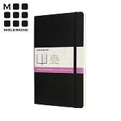 MOLESKINE 雙格式兩用軟皮筆記本(L型橫線/空白) -黑