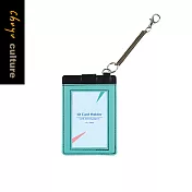 珠友 雙層扣式票卡夾/證件套/卡套/工作證/附伸縮彈簧扣 02青