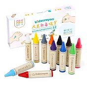 【Kidzcrayon】12色大豆無毒蠟筆精裝禮盒組 |純天然台灣製兒童蠟筆