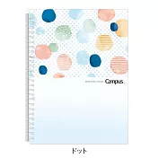 KOKUYO  Campus 2021粉彩限定色 活頁夾筆記本26孔(可收納60張)- 粉彩點點(藍)