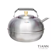 【鈦安純鈦餐具 TiANN】純鈦蘋果壺_3000ML /煮水壺/養生壺/茶壺/露營燒水壺