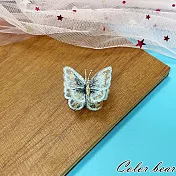 【卡樂熊】氣質針織蝴蝶造型爪夾/瀏海夾/髮夾(三色)- 藍色