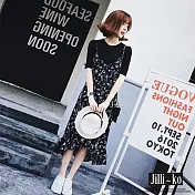 【Jilli~ko】韓版碎花吊帶連衣裙 M/L J8073　 M 圖片色