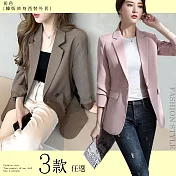 【初色】韓版修身西裝外套-共4款-97240.97479.98492.98493(M-2XL可選) M A.淺粉色