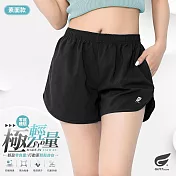 GIAT臺灣製雙口袋輕量排汗運動短褲(女款) XL 經典黑
