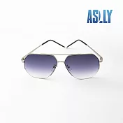 【ASLLY】銀邊漸層飛官款墨鏡/太陽眼鏡