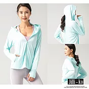 【Jilli~ko】冰絲遮口鼻連帽防曬外套 M/L J8080　 M 淺藍色