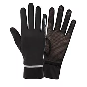 【EZlife】透氣冰絲防滑觸屏防曬手套- 黑色