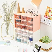 【Cap】九宮格化妝品文具飾品桌面抽屜收納盒 粉色