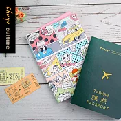 珠友 台灣花布護照套/護照包/護照夾-漫遊紐約貓咪 01/粉