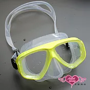 天使霓裳 泳鏡 夏日戲水 大鏡框潛水浮淺面鏡(2011-共7色)  透明黃
