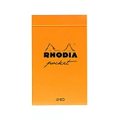 【Rhodia|Classic|Bloc Pocket】7.5x12cm_口袋筆記本_5x5方格_80g_40張_ 橘色