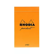 【Rhodia｜Classic｜Bloc Pocket】7.5x12cm 口袋筆記本 5x5方格 80g 40張 橘色