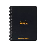 【Rhodia｜Classic｜Notebook】A5+ 線圈筆記本 5x5點格 80g 80張 黑色 黑色