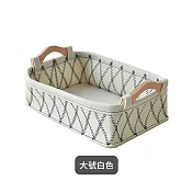 JIAGO 羊毛氈手提收納籃-大號 白色