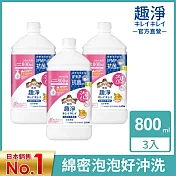 LION日本獅王 趣淨抗菌洗手慕斯補充瓶 柑橘 800mlx3