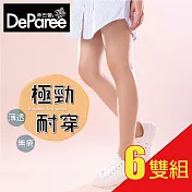 蒂巴蕾 極勁耐穿彈性絲襪 6雙組 淺膚