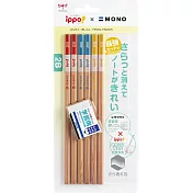 【TOMBOW日本蜻蜓】ippoXMONO兒童六角鉛筆組-2B 原木色