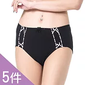 【K’s 凱恩絲】有氧蠶絲透氣棉柔花邊蝴蝶mo9款-5件組 M 顏色隨機出貨