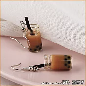 『坂井.亞希子』創意個性珍珠奶茶手搖飲造型耳環 -單一色系