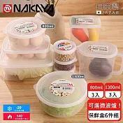 【日本NAKAYA】日本製圓形透明收納/食物保鮮盒6件組