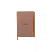 【Rhodia｜Rhodiarama】軟皮筆記本 A5_橫線_象牙白_90g_80張_彈性束帶_ 玫瑰木紅