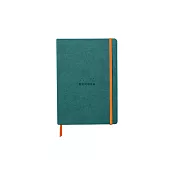 【Rhodia｜Rhodiarama】軟皮筆記本 A5_橫線_象牙白_90g_80張_彈性束帶_ 孔雀色