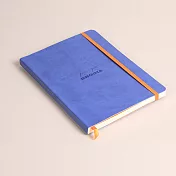 【Rhodia｜Rhodiarama】軟皮筆記本 A5_橫線_象牙白_80張_90g_彈性束帶_ 寶石藍