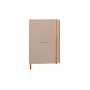 【Rhodia｜Rhodiarama】軟皮筆記本 A5_點格_象牙白_90g_80張_彈性束帶_ 煙燻玫瑰