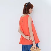 【慢。生活】荷葉邊下襬寬版無袖背心 1823  FREE 橘色