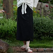 旅途原品_覓靜_銅氨麻修身直筒裙 M/L/XL  M 黑色