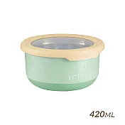 【HOUSUXI舒希】不鏽鋼雙層隔熱碗-420ml  -湖綠