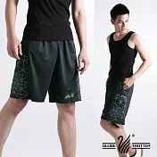 【遊遍天下】台灣製男款時尚休閒運動短褲籃球褲(P121) L 黑灰