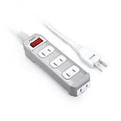 【台灣製造】RASTO FE1 一開四插二孔延長線 1.8M 灰 灰