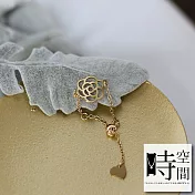 『時空間』指間的浪漫抽拉可調節鍊款(17Kgp????)戒指 鏤空山茶花款