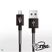 TCSTAR Micro USB 超耐彎彈簧傳輸線1M/白色 TCW-U5100WE 黑色