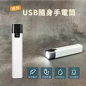 迷你USB隨身手電筒 LED手電筒 三段亮度 防潑水