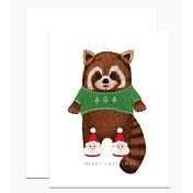 【 Dear Hancock 】Red Panda in Santa Slippers 聖誕卡 #gc_470