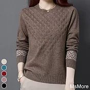 【MsMore】設計感氣質內搭復古針織上衣#111044- F 駝