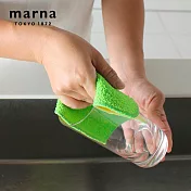 【日本marna】日本製兩用水垢清潔巾-綠-3入組(原廠總代理)