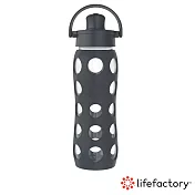 【Lifefactory】玻璃水瓶掀蓋650ml 黑(AFCN-650-BK)