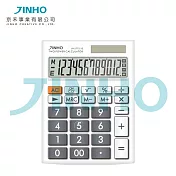 桌上型計算機 計算器 大按鍵 商用商務 大陽能雙電源 12位數 JINHO 京禾 JH-2772-12 永恆白