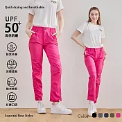 【KISSDIAMOND】戶外耐刮防潑水機能速乾褲(KD-801) S 女/玫紅
