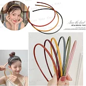 日韓簡約純色磨砂髮箍 莫蘭迪色系極簡頭箍 多色隨機超值5入 贈大包橡皮筋 Kiret