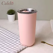 【Caldo卡朵生活】隨手外帶304不鏽鋼附蓋保溫杯 500ml 嫩粉