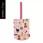 【網路/直營門市限定】珠友 SC-10083 台灣花布加高冰霸杯/水壺提袋/減塑行動環保杯套/手提飲料杯袋/酒精瓶提袋/便利商店飲料袋 02粉台灣味