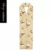 【網路/直營門市限定】珠友 SC-10086 台灣花布飲料杯提袋/減塑行動環保杯套/手提飲料袋/酒精瓶提袋/便利商店飲料袋 02卡其棉花鳥