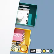 【E.dot】桌下隱藏式黏貼式抽屜收納置物盒-大號 綠色