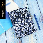 【網路/直營門市限定】珠友 SC-02569 A5/25K花布雙筆插書衣/書皮書套/媽媽寶寶手冊適用- 06藍黑迷彩